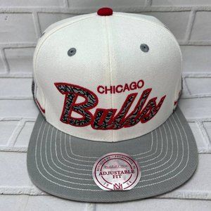 Chicago Bulls NBA Cement Elephant Mitchell & Ness Hat Snapback Cap‎ White Men